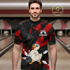 Chicken Bowling Shirt Custom Team Name Funny Bowling League Shirt