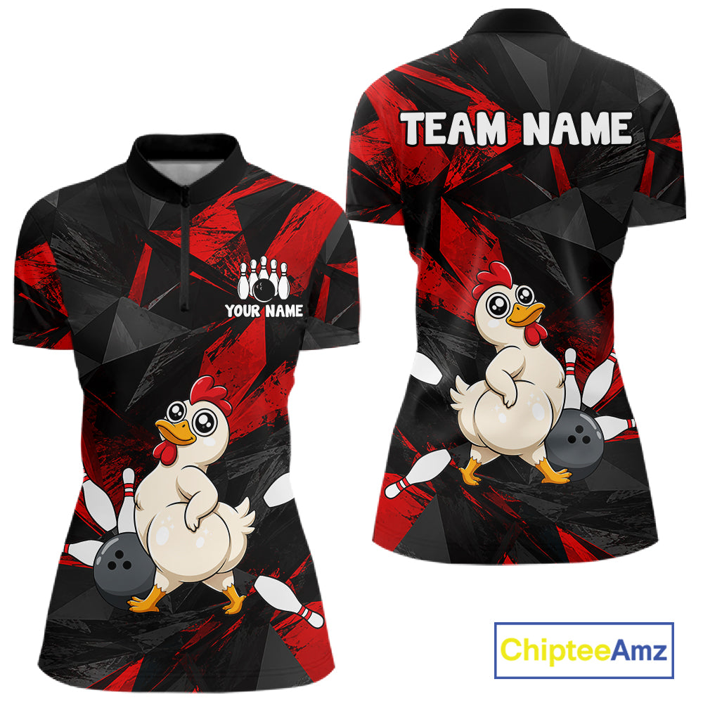 Chicken Bowling Shirt Custom Team Name Funny Bowling League Shirt