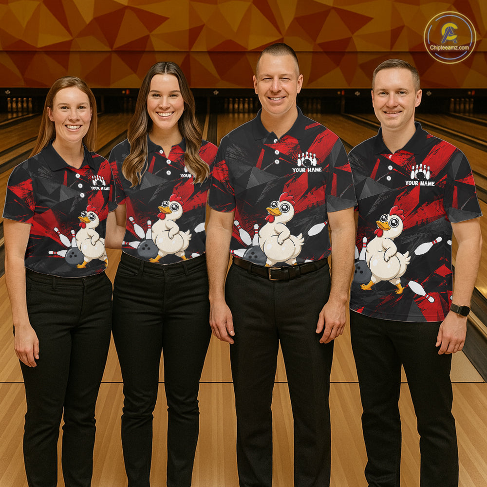 Chicken Bowling Shirt Custom Team Name Funny Bowling League Shirt