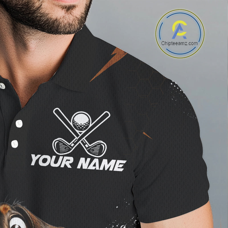 Personalized Dachshund Golf Polo Shirt, Funny Wiener Dog Performance Golf Shirt Gift