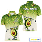 Custom Avocado Golf Polo Shirt - Personalized Funny Fruit Golf Tee