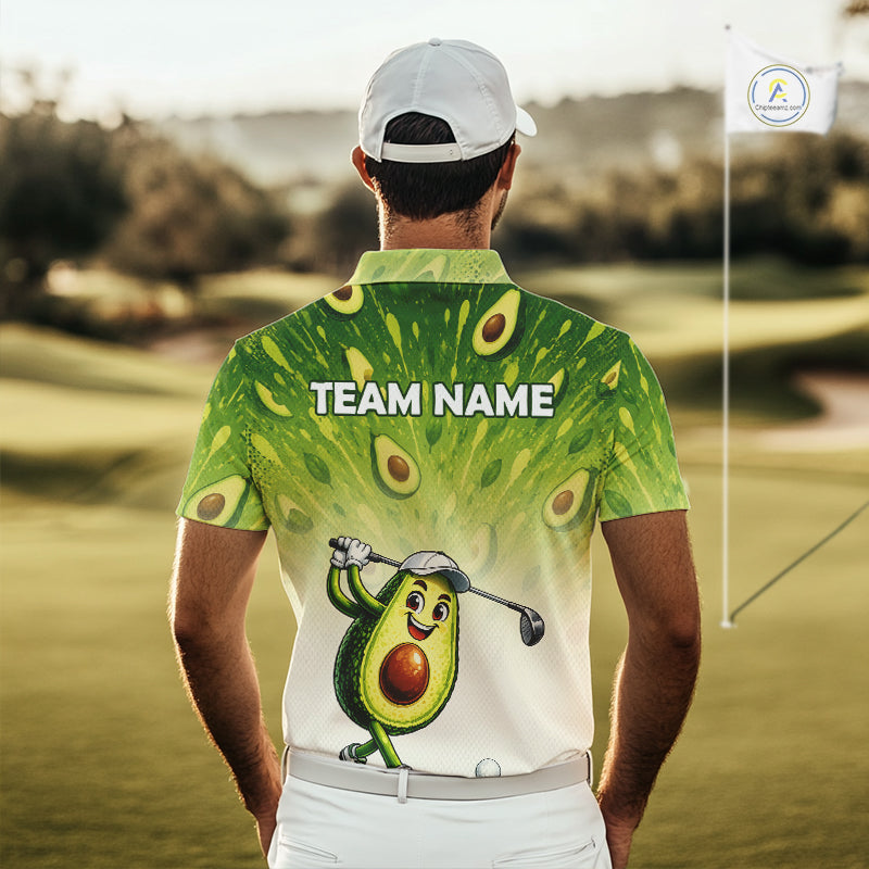 Custom Avocado Golf Polo Shirt - Personalized Funny Fruit Golf Tee
