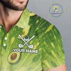 Custom Avocado Golf Polo Shirt - Personalized Funny Fruit Golf Tee