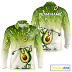 Custom Avocado Golf Polo Shirt - Personalized Funny Fruit Golf Tee