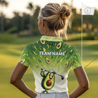 Custom Avocado Golf Polo Shirt - Personalized Funny Fruit Golf Tee