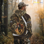 Duck Hunting Waterfowl Camo Chocolate Labrador Retriever Dog Shirts, Duck Hunting Shirt