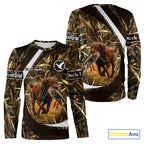 Duck Hunting Waterfowl Camo Chocolate Labrador Retriever Dog Shirts, Duck Hunting Shirt