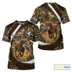 Duck Hunting Waterfowl Camo Chocolate Labrador Retriever Dog Shirts, Duck Hunting Shirt