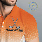 Custom Squirrel Golf Lover Orange Polo Shirt, Personalized Golf Polo Shirt With Dog