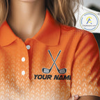 Custom Squirrel Golf Lover Orange Polo Shirt, Personalized Golf Polo Shirt With Dog