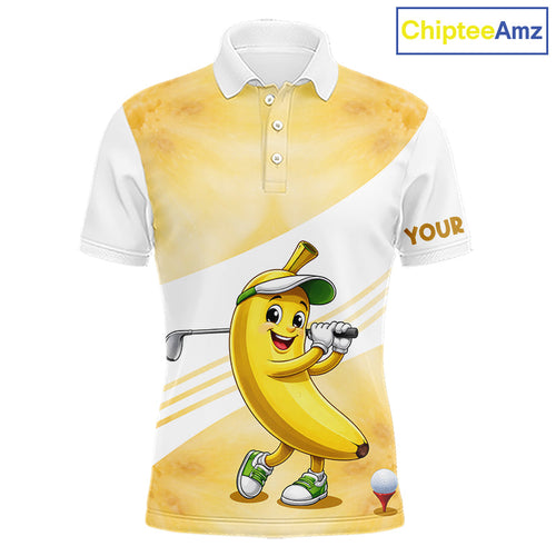 Funny Banana Golf Polo Shirt Custom Name – Cute Banana Golfer Golf Polo