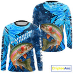 Rainbow Trout Fishing Shirt, Ice Fishing Shirt, Rainbow Trout Long Sleeve Fishing Gift