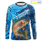 Rainbow Trout Fishing Shirt, Ice Fishing Shirt, Rainbow Trout Long Sleeve Fishing Gift