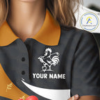 Funny Chicken Golf Polo Shirt Personalized Custom Name Rooster Golfer Polo