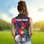 Personalized Rooster Sleeveless Golf Polo Shirt Funny Chicken Custom Team Name Golf Jersey