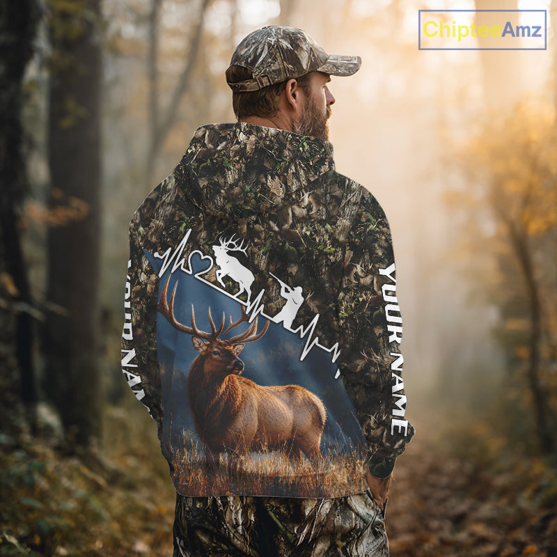 Timber Camouflage Elk Hunting Shirt Custom Hunter Gift Performance Apparel