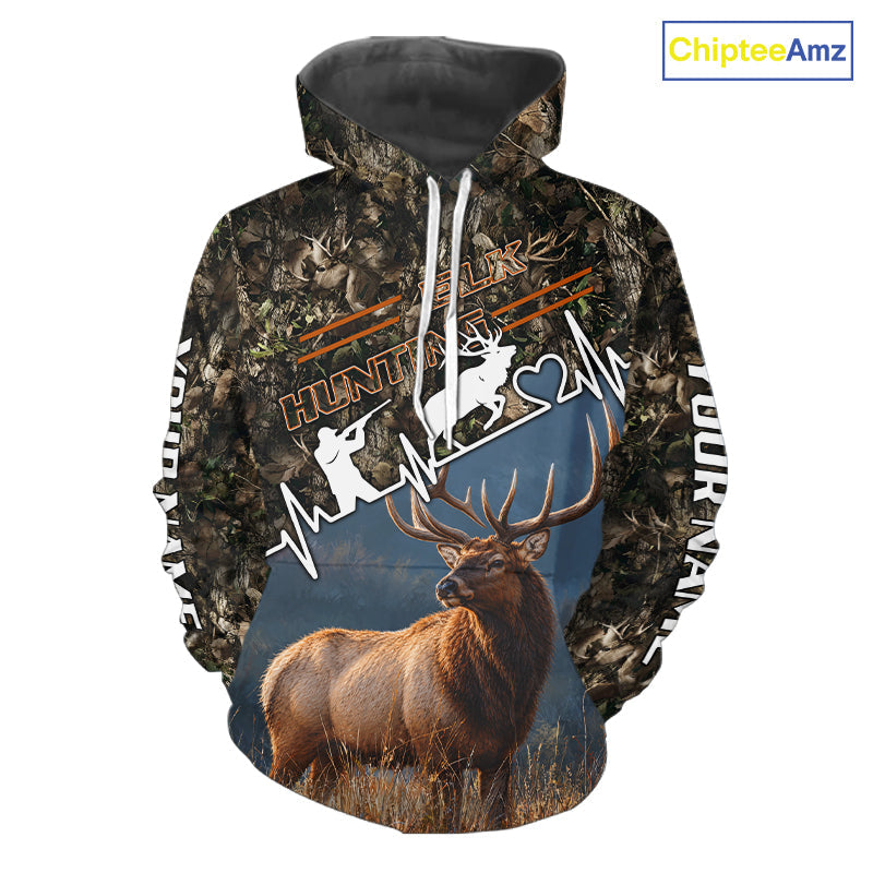 Timber Camouflage Elk Hunting Shirt Custom Hunter Gift Performance Apparel