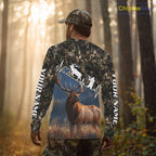 Timber Camouflage Elk Hunting Shirt Custom Hunter Gift Performance Apparel