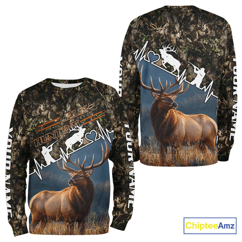 Timber Camouflage Elk Hunting Shirt Custom Hunter Gift Performance Apparel
