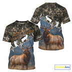 Timber Camouflage Elk Hunting Shirt Custom Hunter Gift Performance Apparel