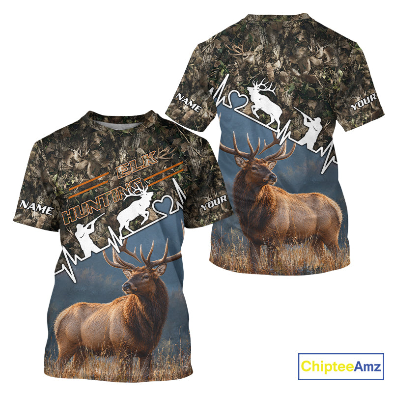 Timber Camouflage Elk Hunting Shirt Custom Hunter Gift Performance Apparel