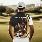 Personalized Dachshund Golf Polo Shirt, Funny Custom Name Dog Golf Shirt