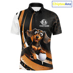 Personalized Dachshund Golf Polo Shirt, Funny Custom Name Dog Golf Shirt