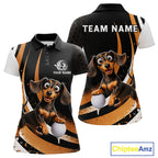 Personalized Dachshund Golf Polo Shirt, Funny Custom Name Dog Golf Shirt