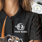 Personalized Dachshund Golf Polo Shirt, Funny Custom Name Dog Golf Shirt