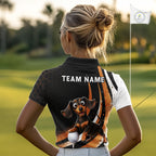 Personalized Dachshund Golf Polo Shirt, Funny Custom Name Dog Golf Shirt