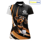 Personalized Dachshund Golf Polo Shirt, Funny Custom Name Dog Golf Shirt