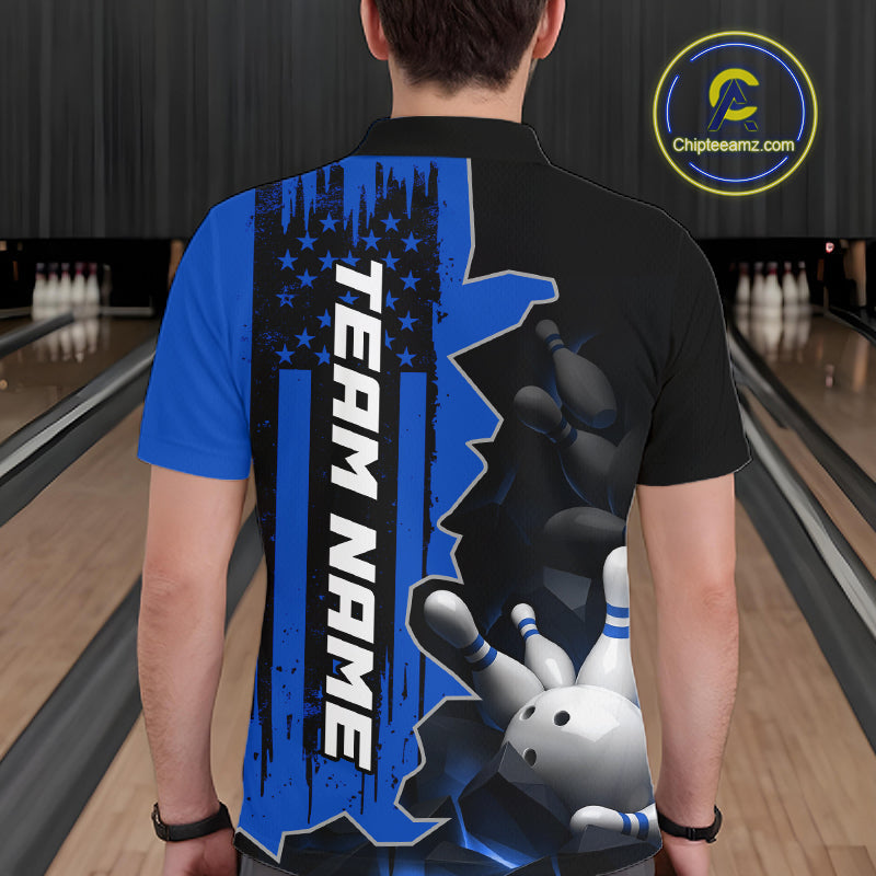 's Custom Bowling Tournament Polo Shirt & 1/4 Zip – Personalized Team Bowling Jersey