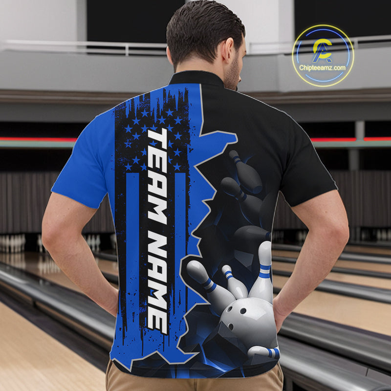 's Custom Bowling Tournament Polo Shirt & 1/4 Zip – Personalized Team Bowling Jersey