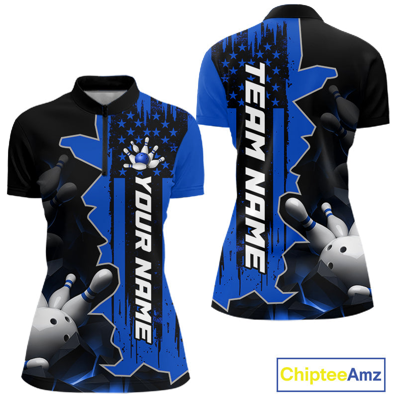 's Custom Bowling Tournament Polo Shirt & 1/4 Zip – Personalized Team Bowling Jersey