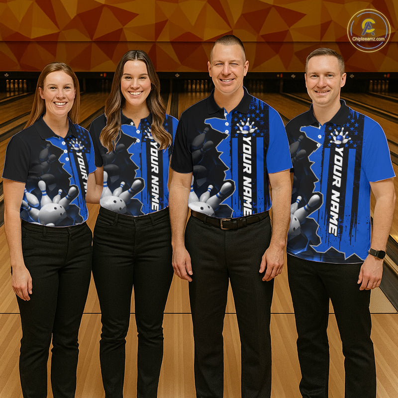 's Custom Bowling Tournament Polo Shirt & 1/4 Zip – Personalized Team Bowling Jersey