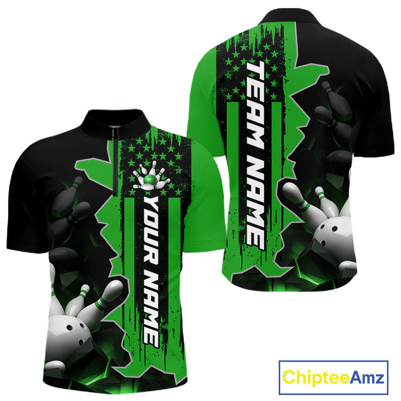 's Custom Bowling Tournament Polo Shirt & 1/4 Zip – Personalized Team Bowling Jersey