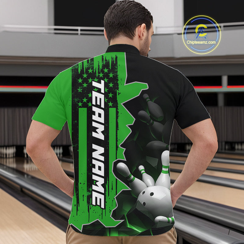 's Custom Bowling Tournament Polo Shirt & 1/4 Zip – Personalized Team Bowling Jersey