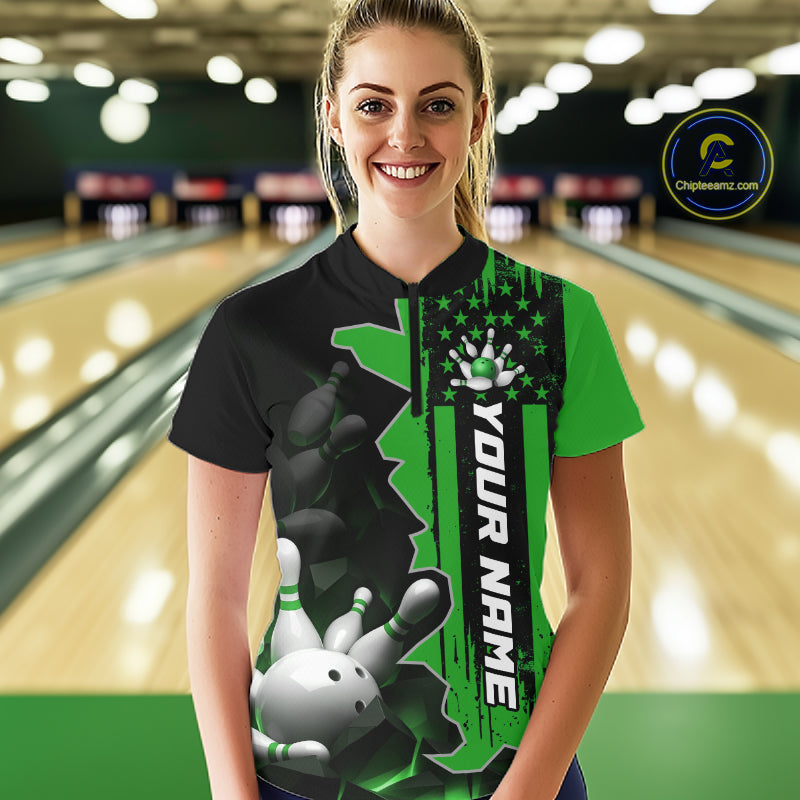 's Custom Bowling Tournament Polo Shirt & 1/4 Zip – Personalized Team Bowling Jersey