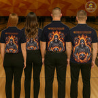 Personalized Bowling Jersey Custom Name Orange Grim Reaper Skull Bowling Polo Shirt Gift