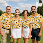 Personalized Sunflower Golf Polo Shirt Custom Name Floral Golf Polo