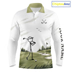 Personalized Stick Figure Golf Top, Custom Golf Polo Shirt For Golfers, Golf Team Gift