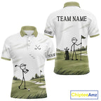 Personalized Stick Figure Golf Top, Custom Golf Polo Shirt For Golfers, Golf Team Gift
