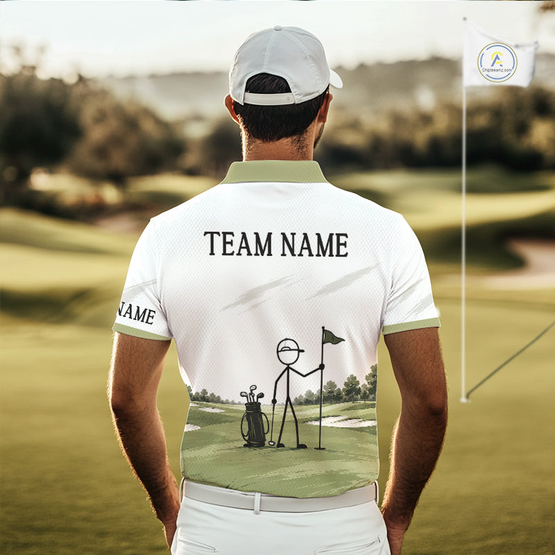 Personalized Stick Figure Golf Top, Custom Golf Polo Shirt For Golfers, Golf Team Gift