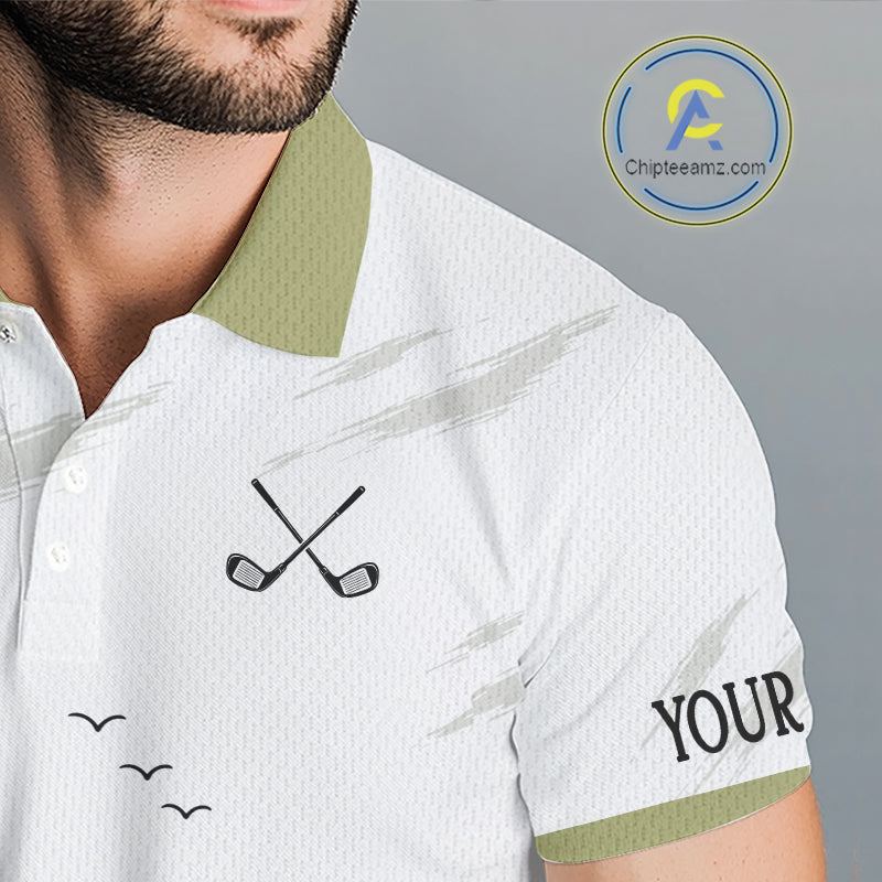 Personalized Stick Figure Golf Top, Custom Golf Polo Shirt For Golfers, Golf Team Gift