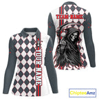 Personalized Skeleton Golf Polo Shirt - Funny Grim Reaper Golf Team Polo