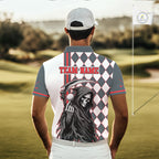 Personalized Skeleton Golf Polo Shirt - Funny Grim Reaper Golf Team Polo