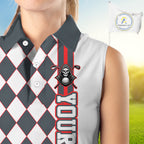 Personalized Skeleton Golf Polo Shirt Sleeveless - Funny Grim Reaper Golf Team Polo