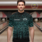 Personalized Green Fire Skull Bowling Polo Shirt & Quarter Zip With Custom Team Name