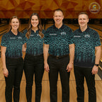 Personalized Green Fire Skull Bowling Polo Shirt & Quarter Zip With Custom Team Name