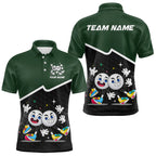 Custom Green And Black Golf Polo Shirt, Custom Golf Balls Team Jerseys
